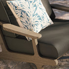 Modway Saratoga Outdoor Teak Wood Armchair - Flint Grey-Weather-Resistant Cushions