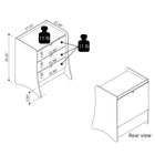 Manhattan Comfort - commode mid-century modern Coney et 2 tables de chevet - blanc - ensemble de 3-Cadre en mélange de MDF avec finition peinte