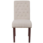 Flash Furniture - Chaise Parsons en tissu beige de la série HERCULES avec finition couleur noyer-Rembourrage en mousse haute densité