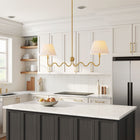 Modway Wave Squiggle 2-Arm Pendant Light - Brass-Hardwired Construction