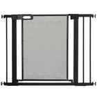 PawHut - Porte pour Animaux en Métal 29,5"-40,6" L avec Fermeture Automatique et Double Verrouillage-Bloc de verrouillage inférieur pour une stabilité accrue