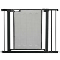 PawHut - Porte pour Animaux en Métal 29,5"-40,6" L avec Fermeture Automatique et Double Verrouillage-Bloc de verrouillage inférieur pour une stabilité accrue