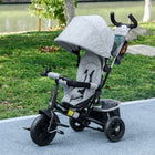 Qaba - Tricycle 6 en 1 pour tout-petits 1-5 ans avec poignée parentale - gris-Cadre en acier assurant durabilité et sécurité pour les jeunes utilisateurs 