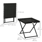 Outsunny - Table basse en rotin pour balcon, noir-Rotin en PE tressé à la main, résistant aux UV et aux intempéries, ne se décolore pas et facile à nettoyer  