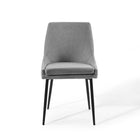 Modway Viscount Upholstered Fabric Dining Chairs - Black/Light Grey - 2 Pack-9