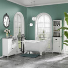 Kleankin Tall Freestanding Bathroom Linen Cabinet with Drawer - White-MDF and particleboard ensure a solid construction