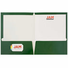 JAM Paper Glossy 2-Pocket Portfolio Folder - Green - 6 Pack-Quantity: 6 Folders per Pack | One for each subject & project