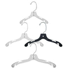 Eddie's Children's 12" Plastic Top Hangers - Clear - 100 Pack-12" wide x 7" tall x 5/16" thick