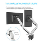 ShoppingAll Adjustable Dual Gas Spring Arm Monitor Desk Mount Stand - White-6