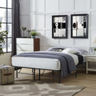 Modway Horizon Stainless Steel Queen Bed Frame - Brown-Generous 14" Storage Space
