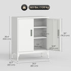 HOMCOM - Armoire de rangement en métal avec serrure pour bureau à domicile - blanc-Finition thermolaquée résistante aux rayures pour garder l’armoire en acier comme neuve 