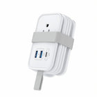 Uncaged Ergonomics Travel Charger - 4 AC - 2 USB - 1 USB-C - White-6 in 1 Travel Power Strip with USB Ports. 