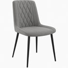 Nicer Interior Fabric Metal Leg Side Chairs - Grey - Set of 4-Diamond-stitched backrest for added texture and style