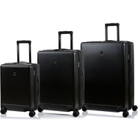 Champs Vintage Muse 3-Piece Luggage Set - Black-Expansion on all cases