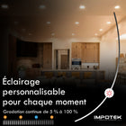 Impotek - Luminaire encastré orientable DEL 4 po 9W 5CCT gradable – Paquet de 12-Kit d’installation pratique - Votre expérience d’installation sans tracas est notre priorité. Chaque lumière est livrée avec des connecteurs de câbles, des protecteurs de câbles et un gabarit de découpe, simplifiant le processus d’installation et le rendant simple et convivial
