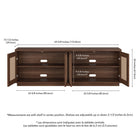 Hudson&Canal Pryce TV Stand for TV's up to 78" - Satin Walnut/Natural Rattan-8
