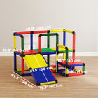 Qaba Kids Climbing Structure with Slide and Platform - Mixed Colour-Stable construction supports up to 60 kg, giving parents peace of mind 