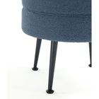 Manhattan Comfort Bailey 18.11" Mid-Century Modern Ottoman - Blue, Grey, Oatmeal, Sage Green with Black Legs - 4 Pack-High Quality Piped Cushion with Plush Foam Padding for Comfort and Style