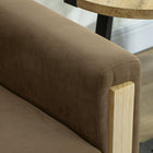 HOMCOM - Canapé 53 po loveseat avec pieds en bois massif - brun-Les patins antidérapants protègent le sol et maintiennent le meuble stable 
