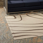 Modway - Surge Swirl Abstract Intérieur et Extérieur Tapis de comédie 8 pi l x 10 pi L - Beige clair et beige foncé-Dessous en caoutchouc de prise