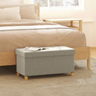 HOMCOM Velvet Upholstered Foldable Ottoman Footrest - Cream White-Felt pads on the bottom protect floors and prevent scratches;