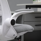 Vinsetto - Chaise de bureau en tissu avec accoudoirs relevables et siège pivotant - gris-Hauteur d’assise réglable pour s’adapter à votre bureau ou à vos habitudes d’assise