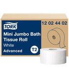 Tork Advanced Mini Jumbo 2-Ply Bath Tissue - 12 Pack-Reduce packaging waste with these wrapper-free bath tissue rolls.