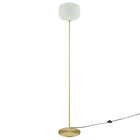Modway - Reprise Sphère de verre Verre et métal Lampe sur pied, Laiton en satin blanc-Lampe de pied sphérique