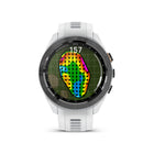 Garmin - Approach S70 - Lunette en céramique noire avec bracelet en silicone blanc-Planifiez le meilleur coup d'approche et réussissez le putt avec les données de contour du green qui vous montrent la direction et la gravité de la pente du green sur certains parcours. Disponible uniquement avec un abonnement actif à l'application Garmin Golf