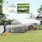 PawHut Outdoor Dog Run with Adjustable & Rotatable Bowls - 19.7' x 7.5' x 7.5'-Rotating bowl rack with 2 bowls makes feeding easier 