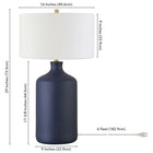 Hudson&Canal - Lampe de table Sloane en céramique de 74 cm de haut avec abat-jour en tissu - Bleu marine mat/blanc-Nettoyer avec un chiffon doux et sec, sans produits chimiques agressifs ni produits de nettoyage abrasifs