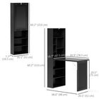 HOMCOM 38.6" Fold-out Convertible Computer Desk - Black-Comes with a writing blackboard to record personal to-do lists