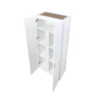 Manhattan Comfort Hopkins 29.61" Modern 7-Shelf Storage Closet - White-Mop Base with Non-marking Felt Foot Pads