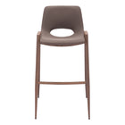 Zuo Desi Barstool - Brown/Walnut - Set of 2-Plush and durable faux leather fabric