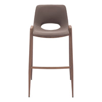 Zuo Desi Barstool - Brown/Walnut - Set of 2-Plush and durable faux leather fabric