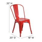 Flash Furniture Red Metal Indoor-Outdoor Stackable Chair-Stacks up to 8 Chairs High