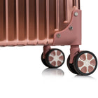 CHAMPS Elite Collection Aluminium Carry-on Luggage Case - Rose Gold-Clip-in pocketed panel with zippered compartments