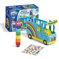 Hand2Mind - Numberblocks Arc-en-ciel à compter - Ensemble de 3-Rejoignez Seven dans une aventure amusante à travers Numberland. Équipé de 7 sièges, de 12 chansons et sons et d'un dos rabattable qui révèle un arc-en-ciel, ce bus coloré est parfait pour créer vos propres histoires Numberblocks !