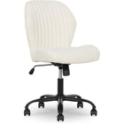 Elle Decor - Chaise de travail en tissu Kylian - Crème-Recouvert de tissu bouclé luxueux couleur crème