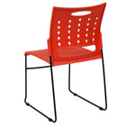 Flash Furniture HERCULES Series Sled Base Stack Chair with Air-Vent Back - Orange-Orange Plastic Seat and Back
