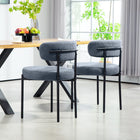 HOMCOM Dining Chairs with Steel Legs for Kitchen - Grey - Set of 2-Non-skid foot caps attached to chair legs prevent ground scratches