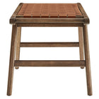Modway - Saoirse 47" Imitation cuir Banc en bois - Brun noyer-Utilisation polyvalente