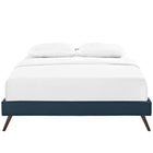 Modway Loryn Fabric Queen Bed Frame with Round Splayed Legs - Azure-Non-Marking Foot Glides