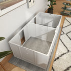 PawHut Whelping Box with Removable Doors for Small Dogs - 65" L x 31,5" W x 19" H-Colour: White