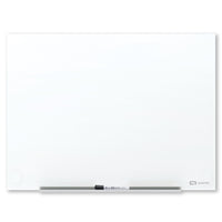 Quartet InvisaMount Anti-Glare Magnetic Glass Dry-Erase Board - 4' x 3' - White Surface - Frameless-Elevate your space with a glass board that appears to float on the wall