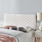Modway Alyson Angular Channel Tufted Performance Velvet Full/Queen Headboard - White-Performance Velvet Upholstery