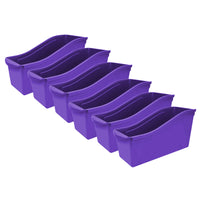 Storex Large Book Bin - Purple - 6 Pack-Large book bins hold books, magazines, files, folders, etc.