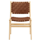 Modway - Saoirse Cuir Fauteuil d’accompagnement en bois Ensemble de 2 - Brun naturel-10