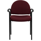 Flash Furniture – Chaise empilable en tissu avec structure en acier et accoudoirs, bourgogne-Chaise d'invité
