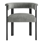 Modway Imogen Fabric Upholstered Barrel Dining Chairs - Heathered Weave Grey/Black - 2 Pack-10